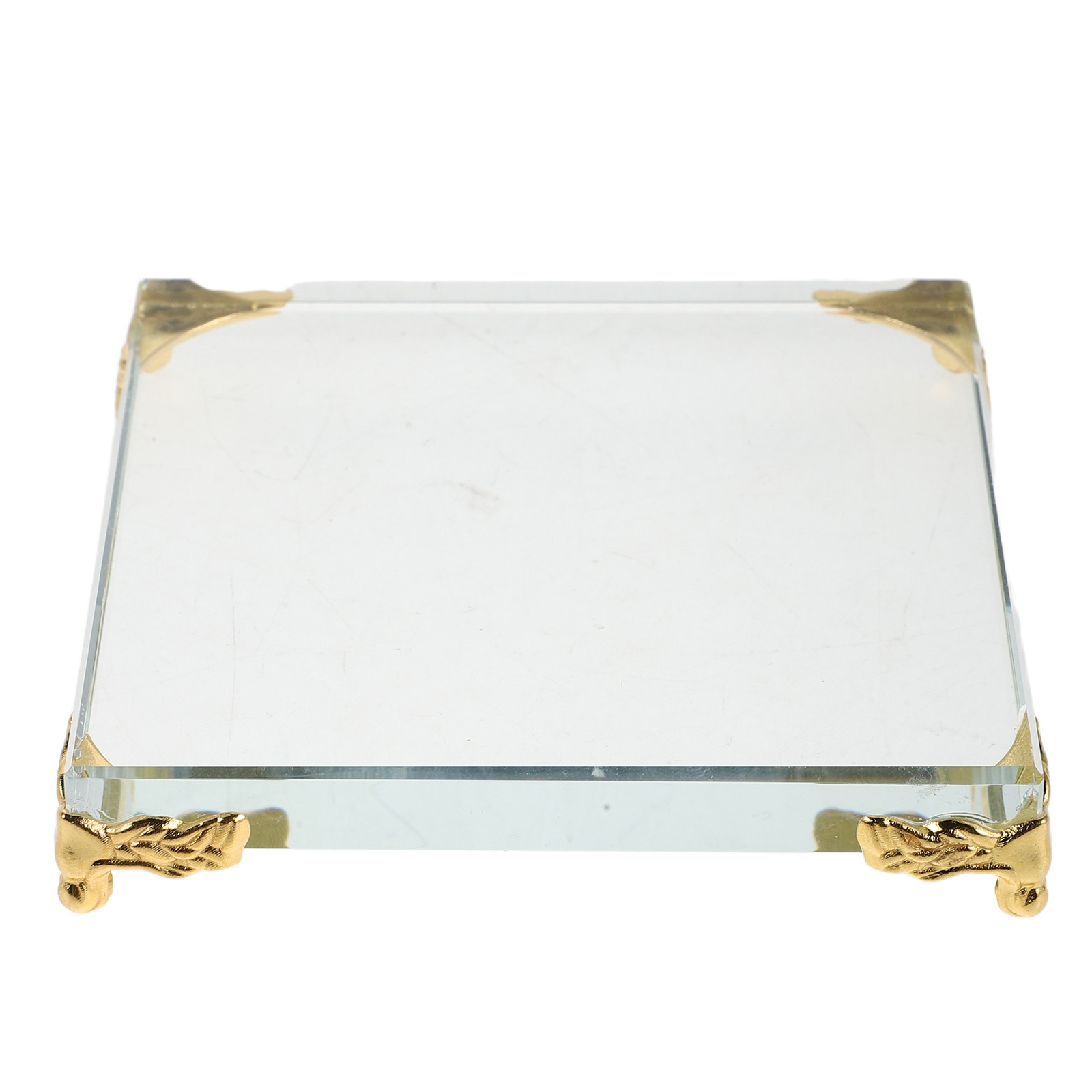 Paper Weight Crystal - Square Crystal Paperweight Block Gold Edge