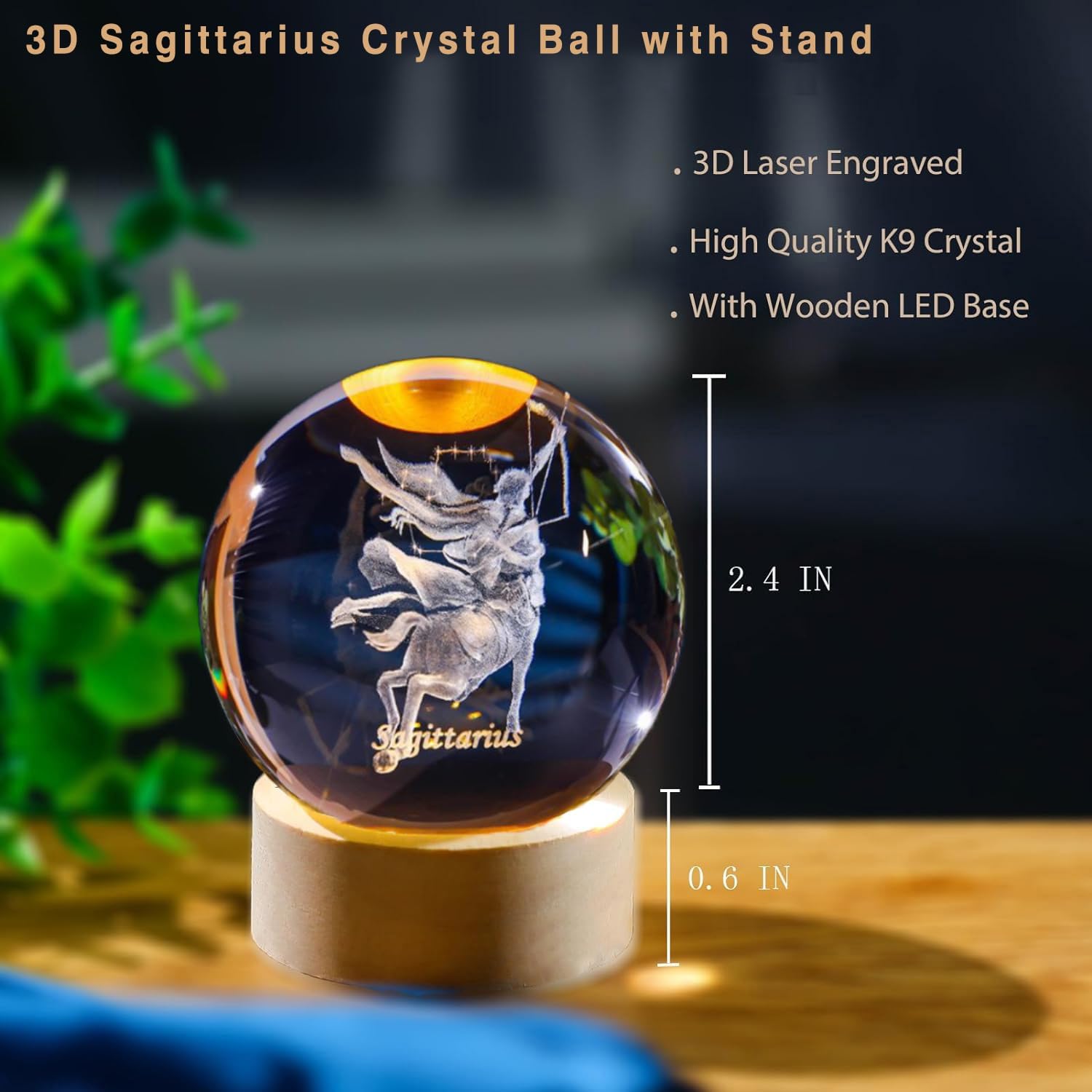 3D Sagittarius Crystal Ball wi - đánh giá và giá Paper Weight Crystal